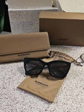 Burberry Black Oversized Cat-Eye Sunglasses
